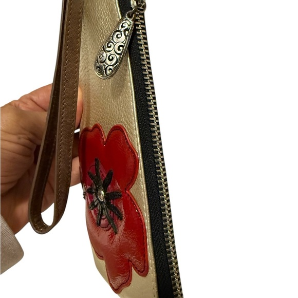 Brighton Gold Wristlet with Red Floral Accent - Picture 4 of 12